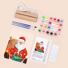 Load image into Gallery viewer, LED Light Display Base Wooden Paint by numbers 15x20cm Santa Claus 09