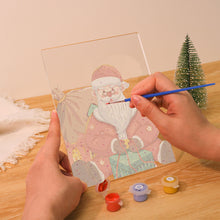 Load image into Gallery viewer, LED Light Display Base Wooden Paint by numbers 15x20cm Santa Claus 09