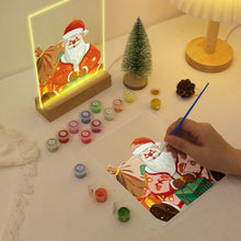 Load image into Gallery viewer, LED Light Display Base Wooden Paint by numbers 15x20cm Santa Claus 09