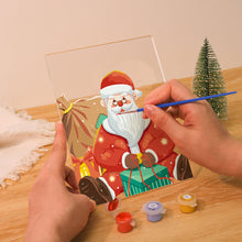 Load image into Gallery viewer, LED Light Display Base Wooden Paint by numbers 15x20cm Santa Claus 09