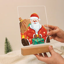 Load image into Gallery viewer, LED Light Display Base Wooden Paint by numbers 15x20cm Santa Claus 09