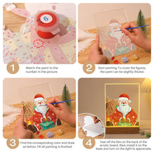 Load image into Gallery viewer, LED Light Display Base Wooden Paint by numbers 15x20cm Santa Claus 09