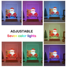 Load image into Gallery viewer, LED Light Display Base Wooden Paint by numbers 15x20cm Santa Claus 09