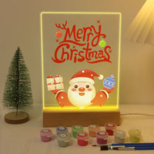 Load image into Gallery viewer, LED Light Display Base Wooden Paint by numbers 15x20cm Santa Claus 10