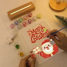 Load image into Gallery viewer, LED Light Display Base Wooden Paint by numbers 15x20cm Santa Claus 10