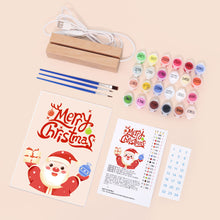 Load image into Gallery viewer, LED Light Display Base Wooden Paint by numbers 15x20cm Santa Claus 10
