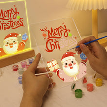 Load image into Gallery viewer, LED Light Display Base Wooden Paint by numbers 15x20cm Santa Claus 10