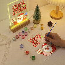 Load image into Gallery viewer, LED Light Display Base Wooden Paint by numbers 15x20cm Santa Claus 10