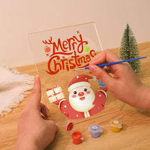 Load image into Gallery viewer, LED Light Display Base Wooden Paint by numbers 15x20cm Santa Claus 10