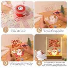 Load image into Gallery viewer, LED Light Display Base Wooden Paint by numbers 15x20cm Santa Claus 10