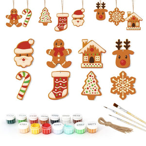 Paint by Numbers Christmas Ornaments - Gingerbread Holiday Kit