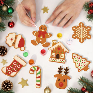 Paint by Numbers Christmas Ornaments - Gingerbread Holiday Kit
