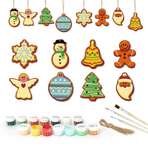 Paint by Numbers Christmas Ornaments - Snowman Angel Tree Kit