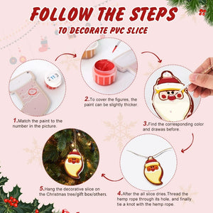 Paint by Numbers Christmas Ornaments - Snowman Angel Tree Kit