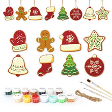 Load image into Gallery viewer, Paint by Numbers Christmas Ornaments - Winter Mittens Hats Kit
