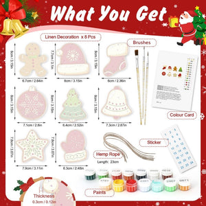 Paint by Numbers Christmas Ornaments - Winter Mittens Hats Kit