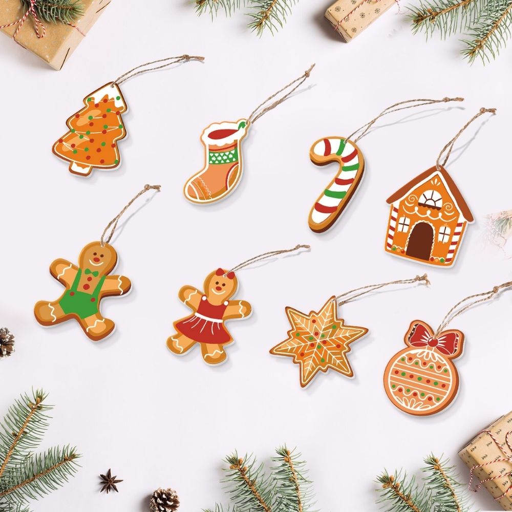 Paint by Numbers Christmas Ornaments - Candy Cane Gingerbread Kit Figured'Art