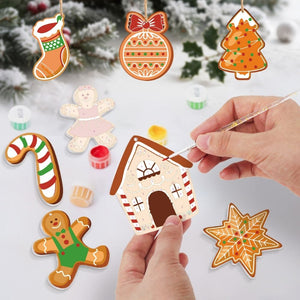 Paint by Numbers Christmas Ornaments - Candy Cane Gingerbread Kit