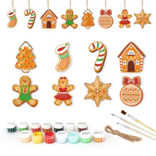 Load image into Gallery viewer, Paint by Numbers Christmas Ornaments - Candy Cane Gingerbread Kit
