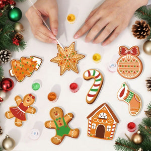 Paint by Numbers Christmas Ornaments - Candy Cane Gingerbread Kit