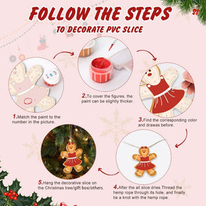 Paint by Numbers Christmas Ornaments - Candy Cane Gingerbread Kit
