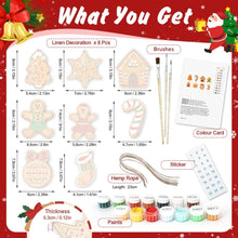 Load image into Gallery viewer, Paint by Numbers Christmas Ornaments - Candy Cane Gingerbread Kit