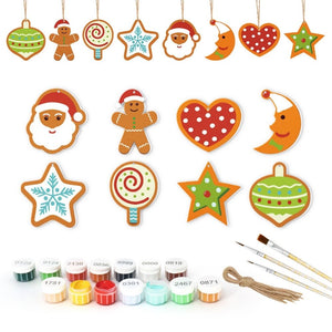 Paint by Numbers Christmas Ornaments - Moon Star Heart Kit