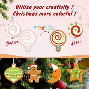 Paint by Numbers Christmas Ornaments - Moon Star Heart Kit