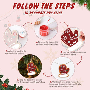 Paint by Numbers Christmas Ornaments - Mitten Gift Box Kit