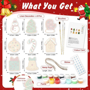 Paint by Numbers Christmas Ornaments - Mitten Gift Box Kit