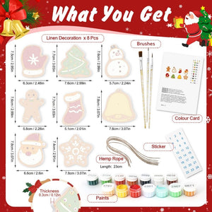 Paint by Numbers Christmas Ornaments - Santa Stocking Kit