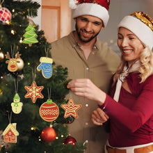 Load image into Gallery viewer, Paint by Numbers Christmas Ornaments - Star House Reindeer Tree Kit