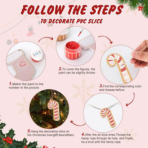 Paint by Numbers Christmas Ornaments - XMAS Letters Kit