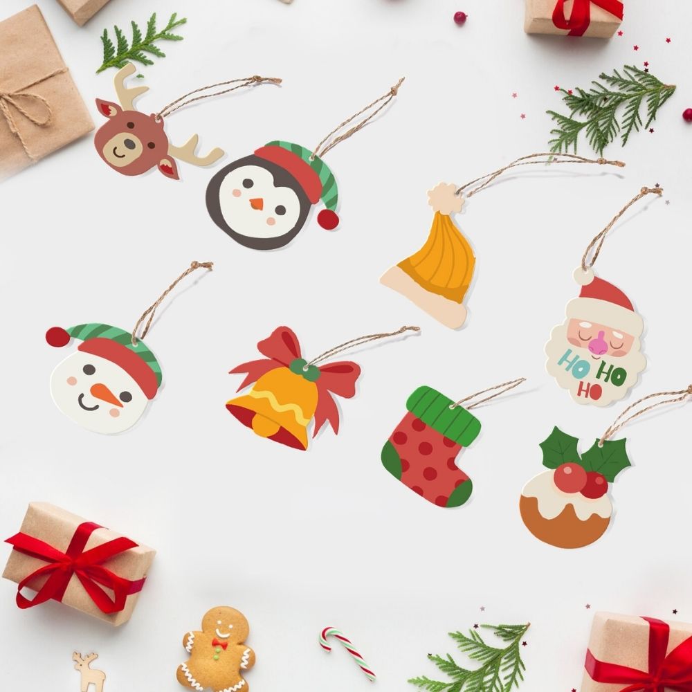 Paint by Numbers Christmas Ornaments - Reindeer Santa Stocking Kit Figured'Art