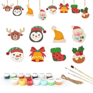 Paint by Numbers Christmas Ornaments - Reindeer Santa Stocking Kit