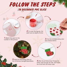 Load image into Gallery viewer, Paint by Numbers Christmas Ornaments - Reindeer Santa Stocking Kit