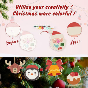 Paint by Numbers Christmas Ornaments - Reindeer Santa Stocking Kit