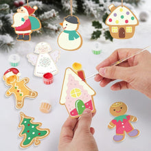 Load image into Gallery viewer, Paint by Numbers Christmas Ornaments - Santa Snowman Kit
