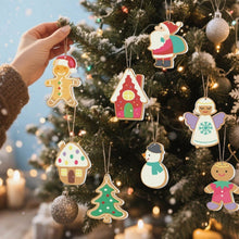 Load image into Gallery viewer, Paint by Numbers Christmas Ornaments - Santa Snowman Kit