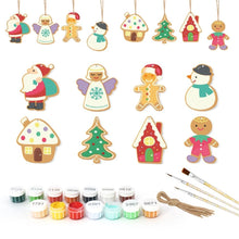 Load image into Gallery viewer, Paint by Numbers Christmas Ornaments - Santa Snowman Kit
