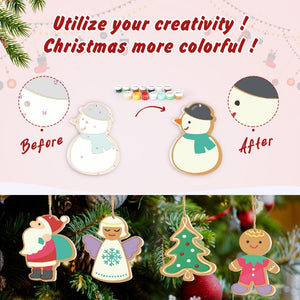 Paint by Numbers Christmas Ornaments - Santa Snowman Kit