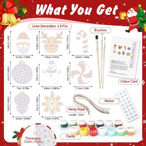 Paint by Numbers Christmas Ornaments - Snowflake Baubles Kit