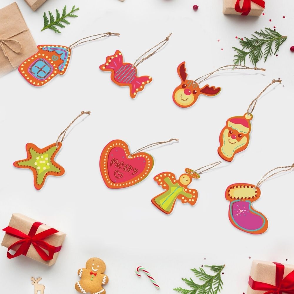 Paint by Numbers Christmas Ornaments - Merry Heart House Reindeer Kit Figured'Art