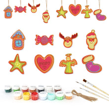Load image into Gallery viewer, Paint by Numbers Christmas Ornaments - Merry Heart House Reindeer Kit