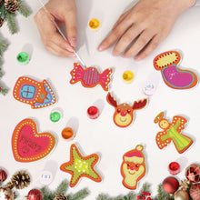 Load image into Gallery viewer, Paint by Numbers Christmas Ornaments - Merry Heart House Reindeer Kit