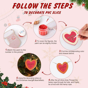 Paint by Numbers Christmas Ornaments - Merry Heart House Reindeer Kit