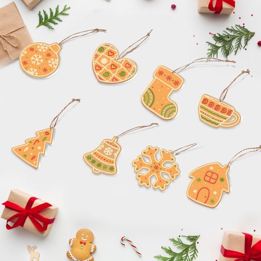 Paint by Numbers Christmas Ornaments - Bell Stocking Snowflake Kit Figured'Art