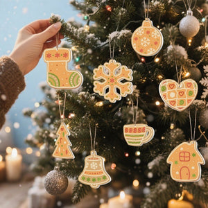 Paint by Numbers Christmas Ornaments - Bell Stocking Snowflake Kit