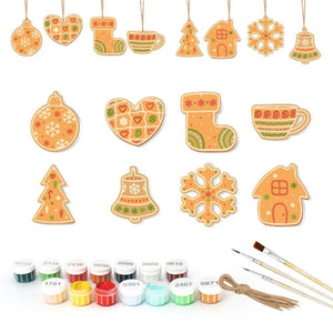 Paint by Numbers Christmas Ornaments - Bell Stocking Snowflake Kit