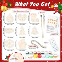 Load image into Gallery viewer, Paint by Numbers Christmas Ornaments - Bell Stocking Snowflake Kit